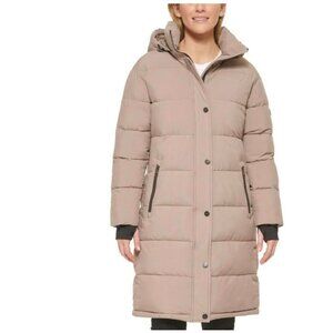 DKNY Long Puffer Detachable Hooded Wind Resistant Women's Jacket NWOT Size Small